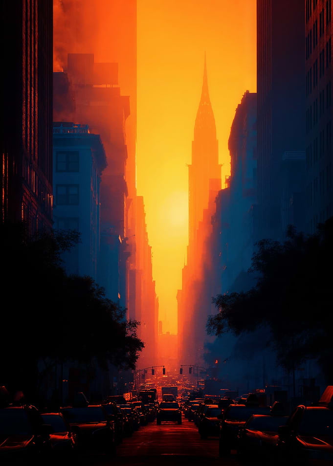 New York City Skyline at Sunset