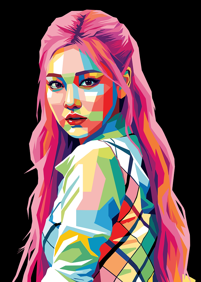 Roseanne Blackpink Colorful Pop Art Portrait