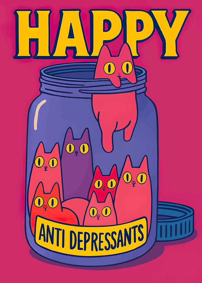 Cats in a Jar of Antidepressants