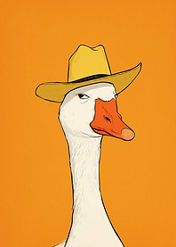 Goose Wearing a Cowboy Hat