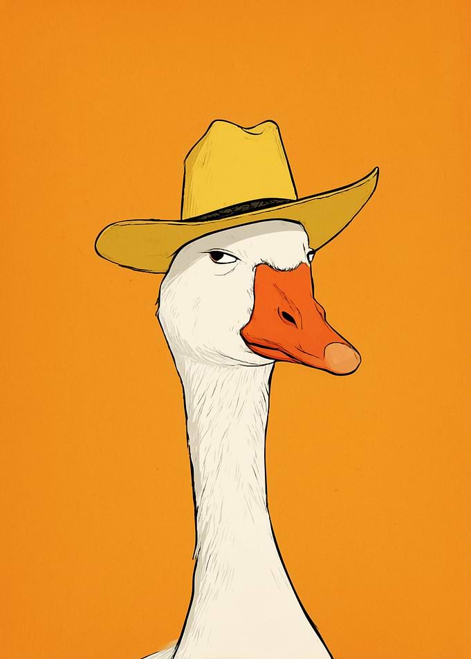 Goose Wearing a Cowboy Hat