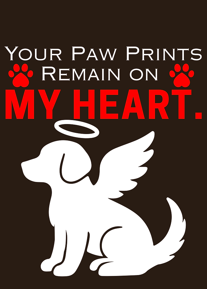 Dog Angel Paw Prints Heart