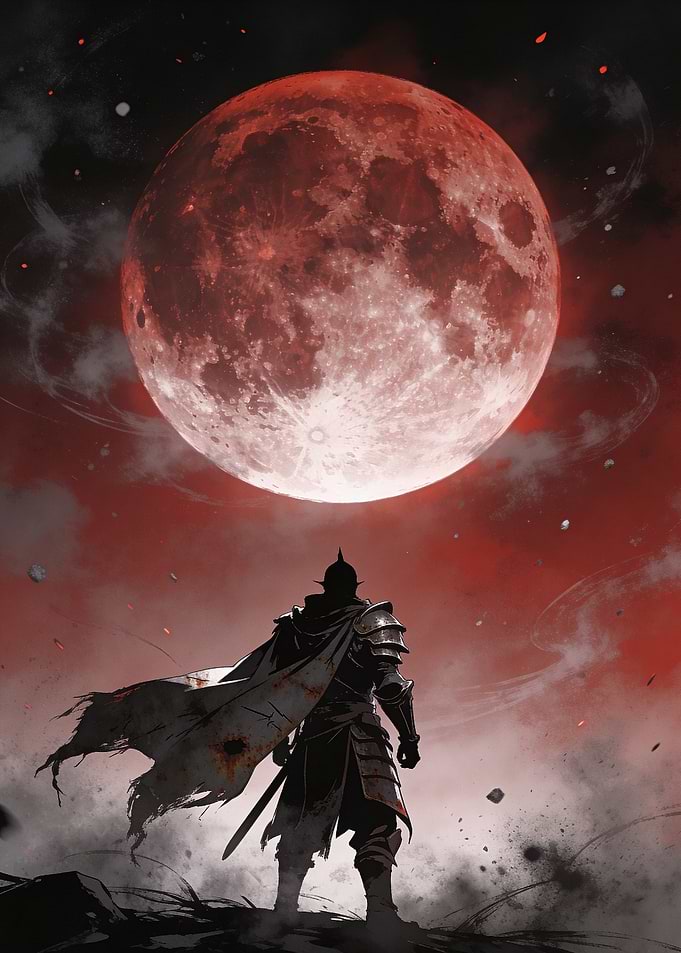 Warrior Under a Blood Moon