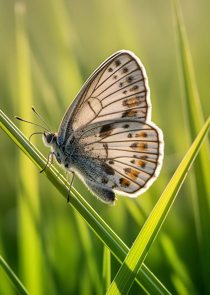 Butterfly on a blade of grass