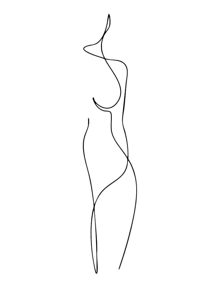 Minimalist Line Art of Female Form