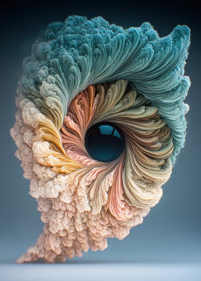Abstract Fractal Swirl with Dark Center