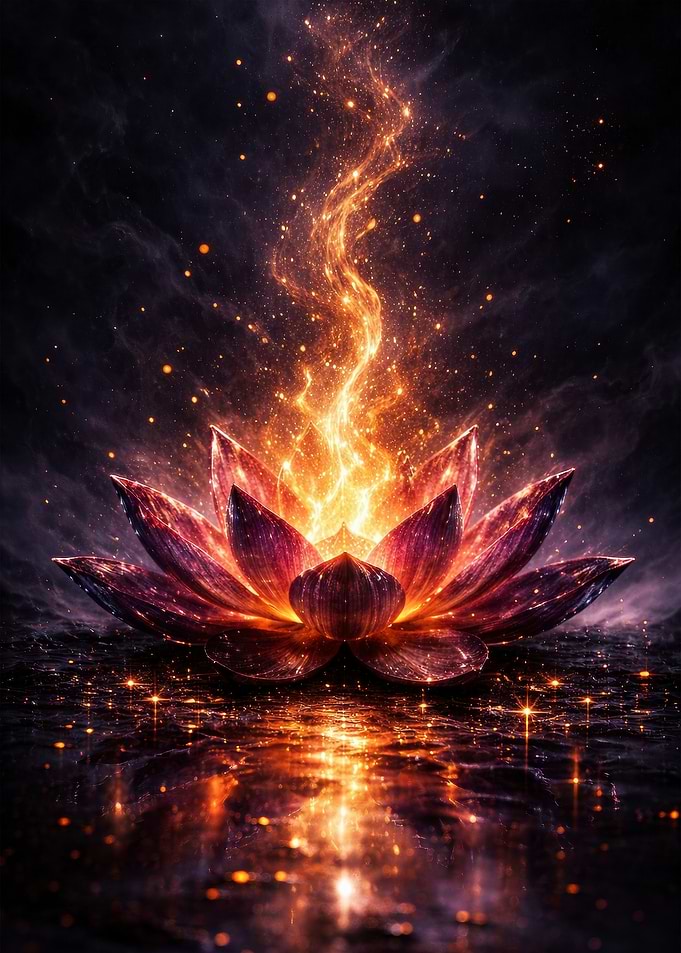 Fiery Lotus Flower