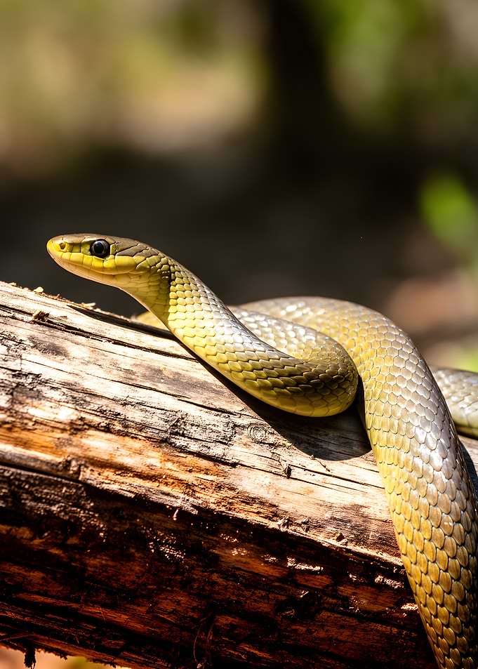 Green Snake on a Log