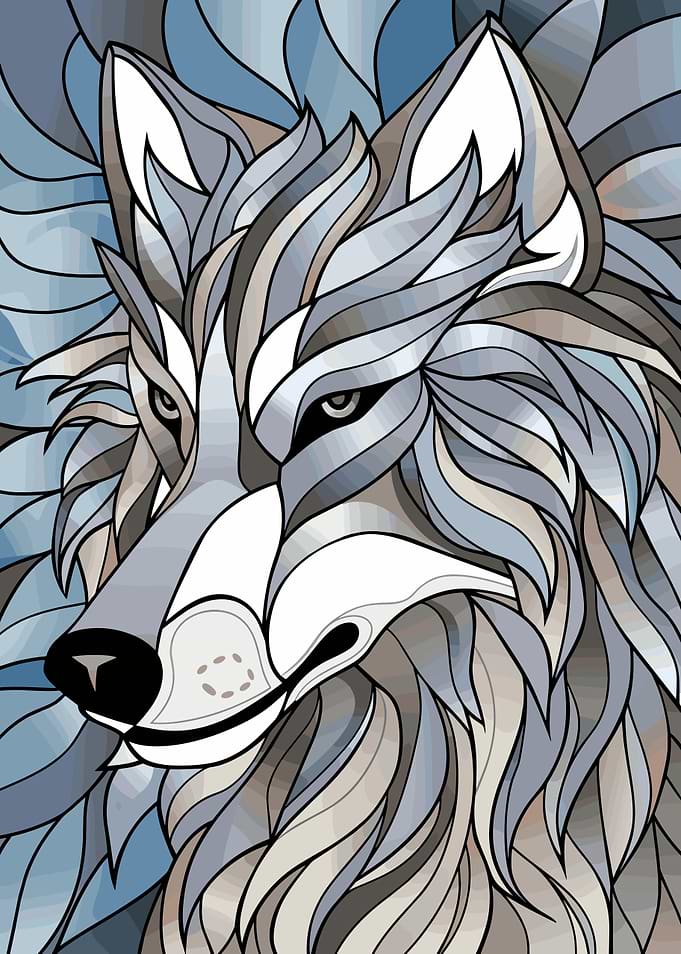 Stylized Wolf Portrait