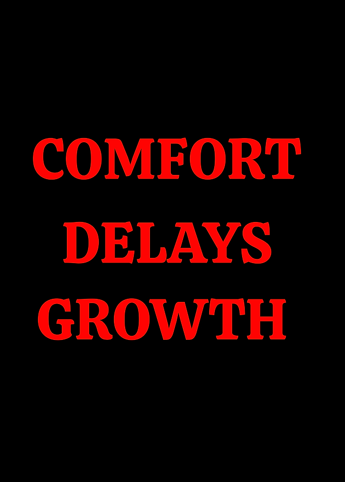 Comfort Delays Growth Text Art