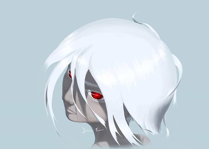 Red Eyed White Hare