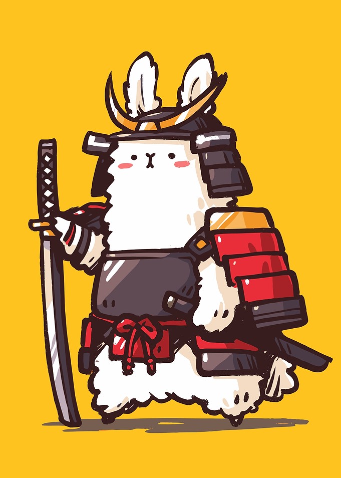 Samurai Bunny Warrior with Katana