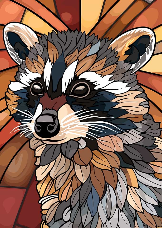 Stylized Raccoon Portrait