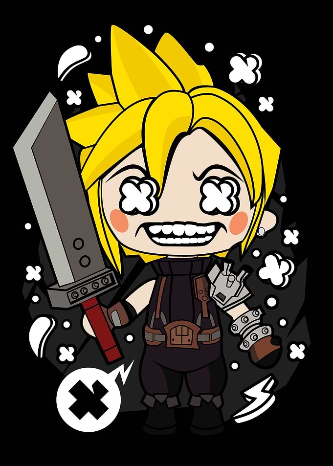Chibi Cloud Strife with Buster Sword