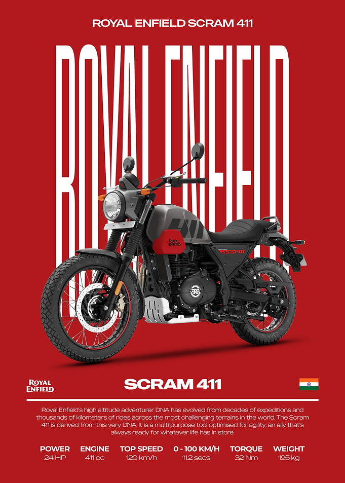 Royal Enfield Scram 411 Motorcycle Poster