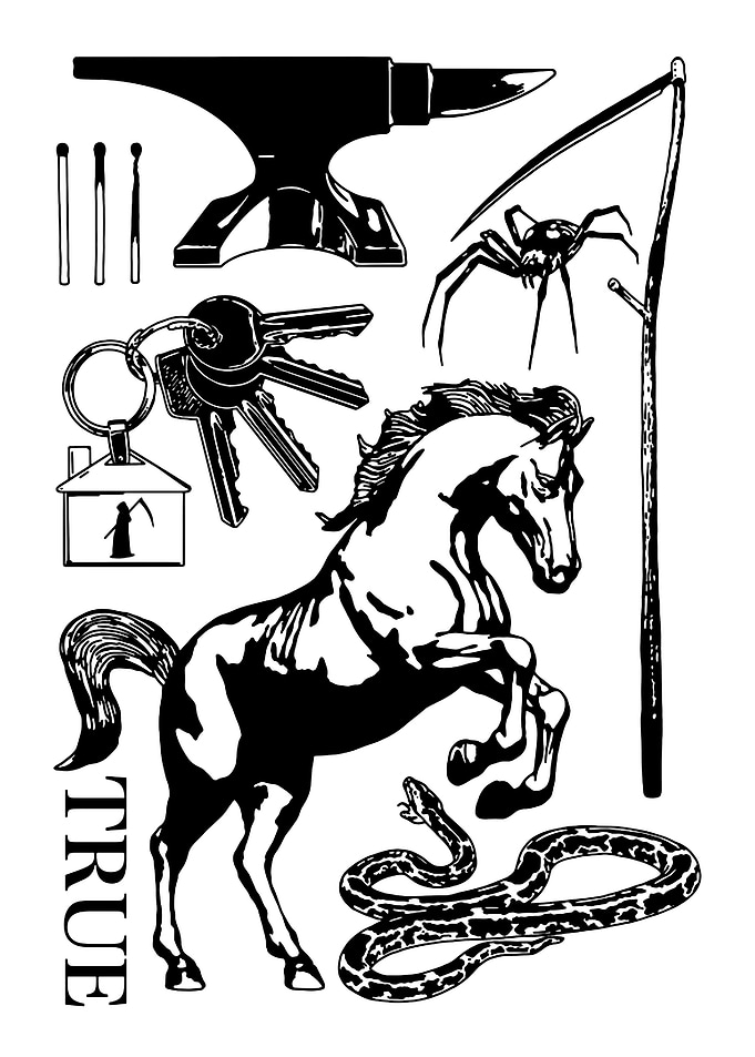 Black and White Collage of Objects