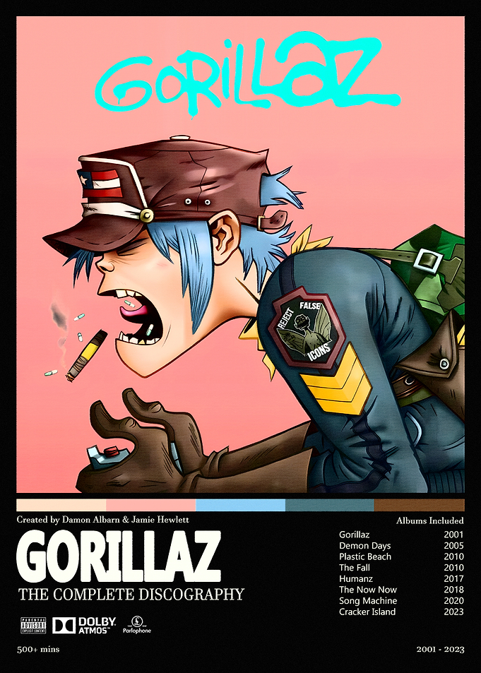 Gorillaz Complete Discography Poster