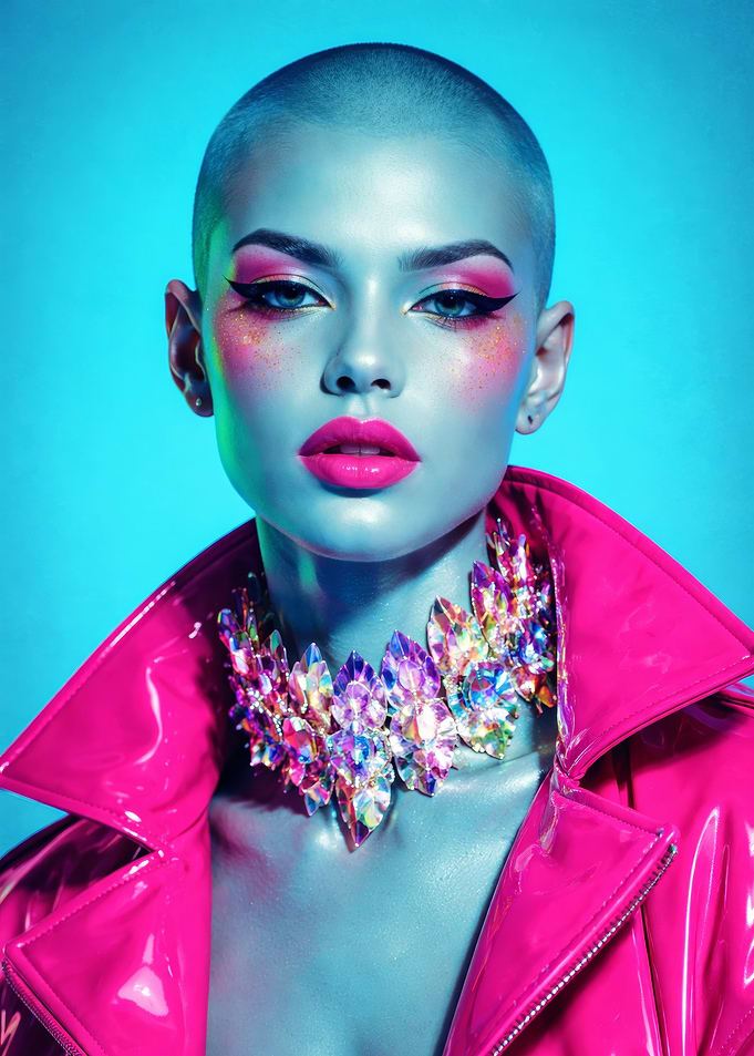 Bold Fashion Portrait with Glamorous Makeup