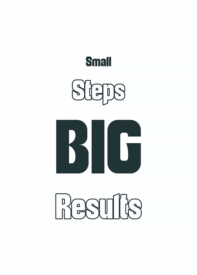 Small Steps Big Results Text Art