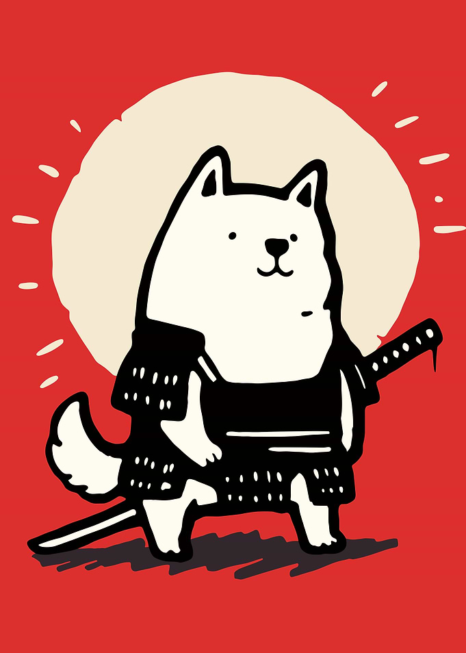 Samurai Dog with Katana