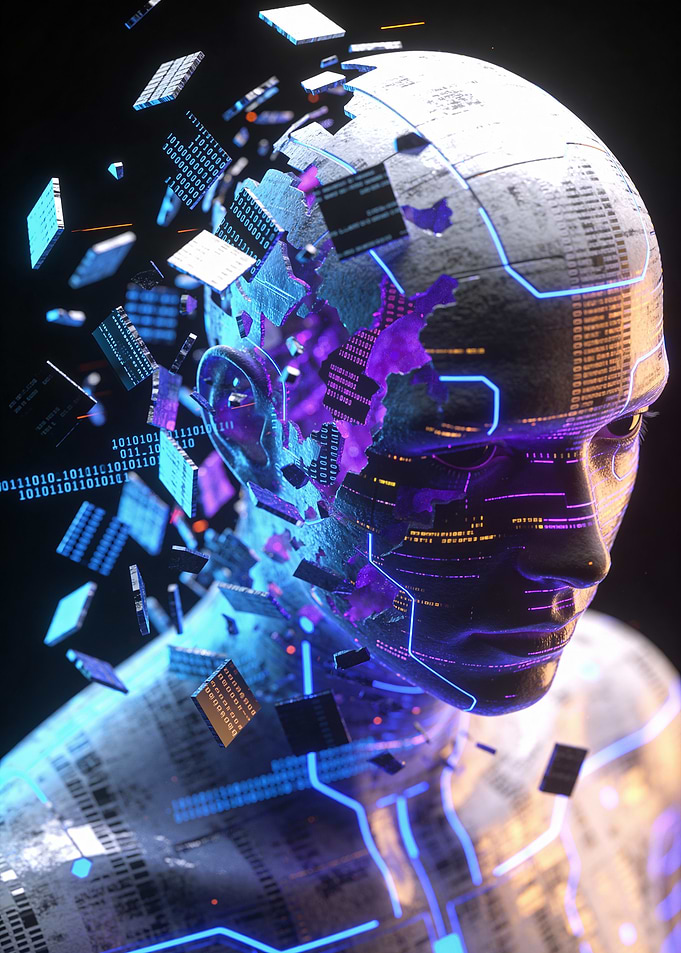 AI Head Deconstructing with Binary Code