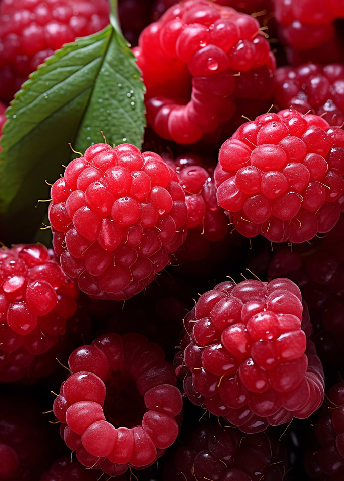 Fresh Raspberries Background