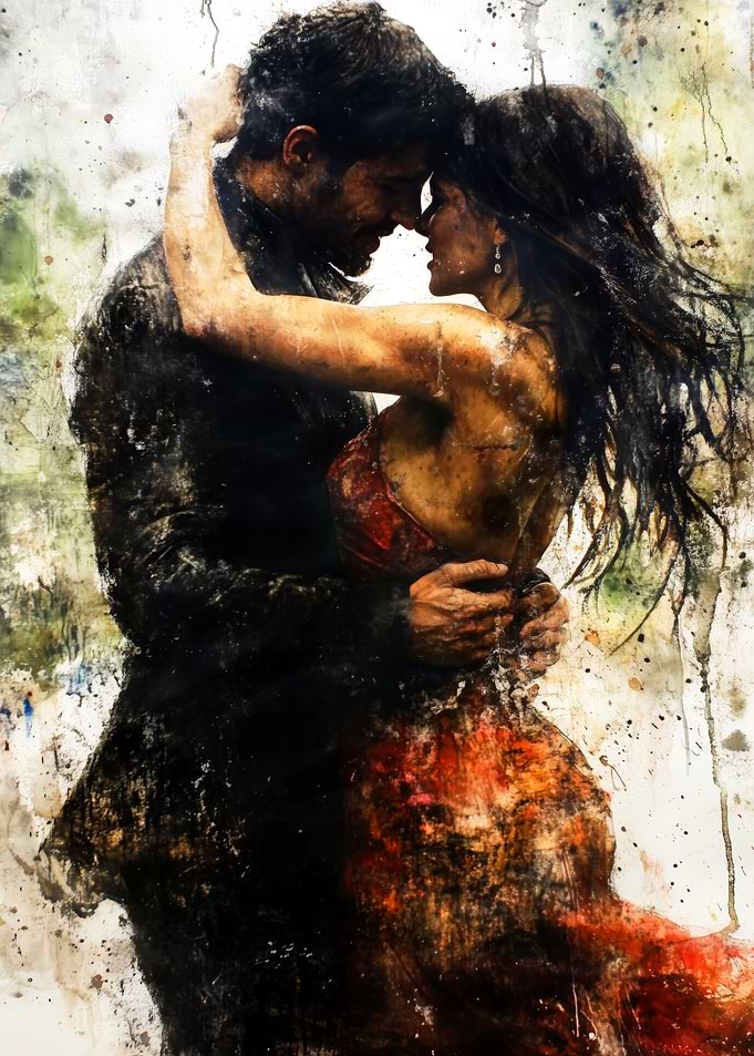 Passionate Couple Embracing