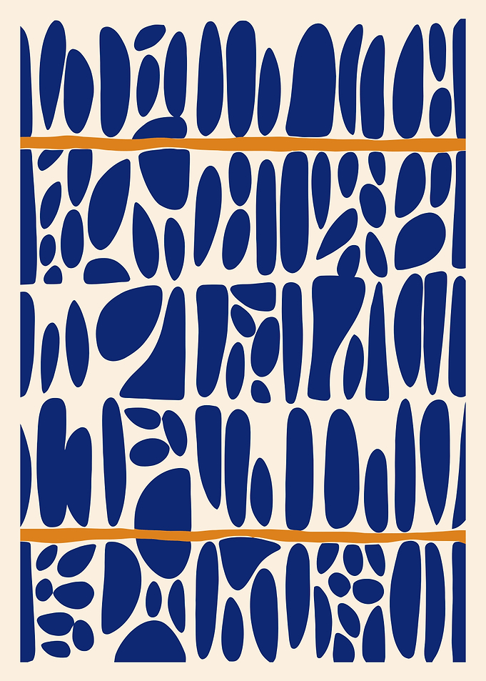 Abstract Blue and Orange Shapes