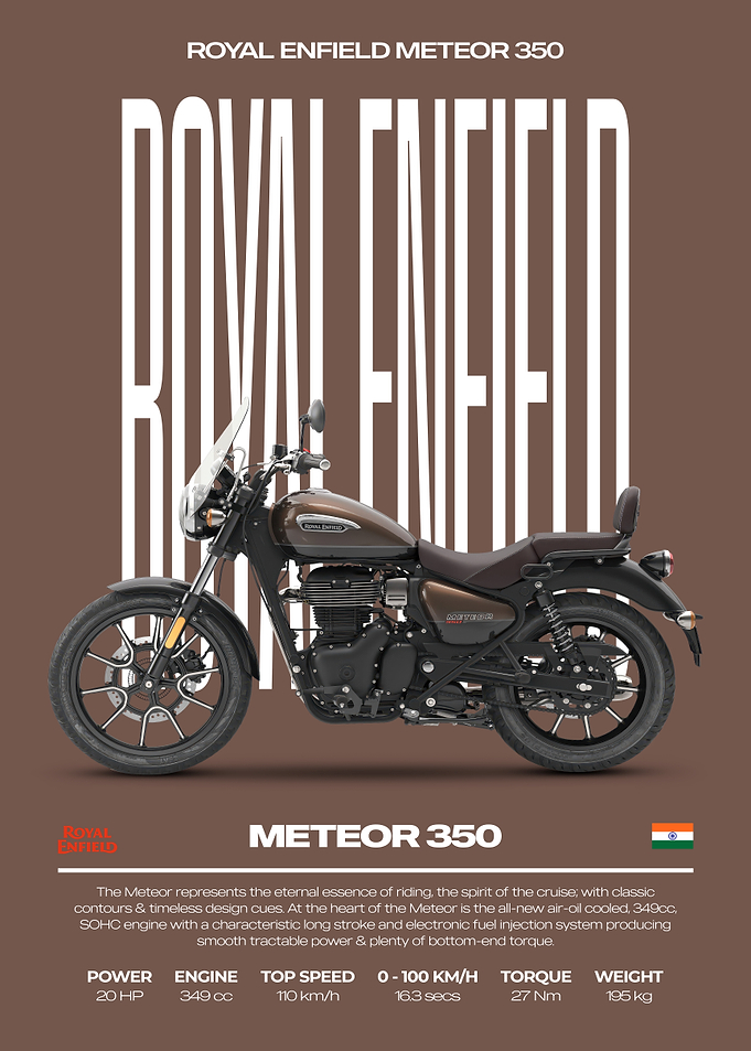 Royal Enfield Meteor 350 Motorcycle Poster
