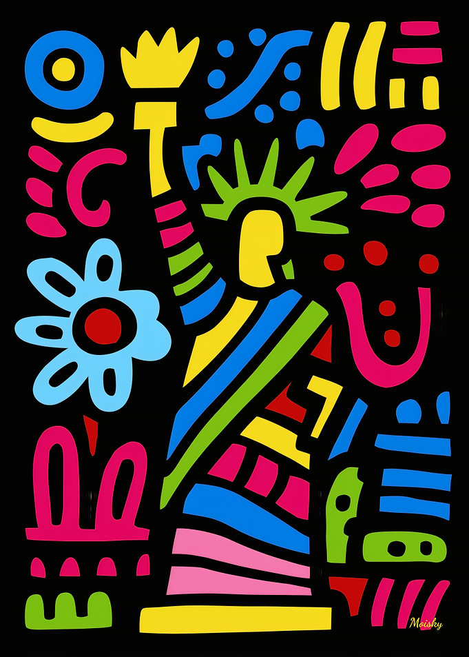 Statue of Liberty Neon Pop Art
