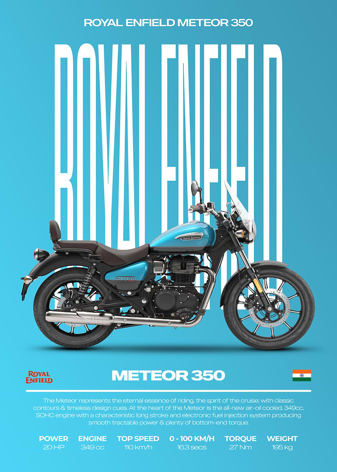 Royal Enfield Meteor 350 Motorcycle Poster