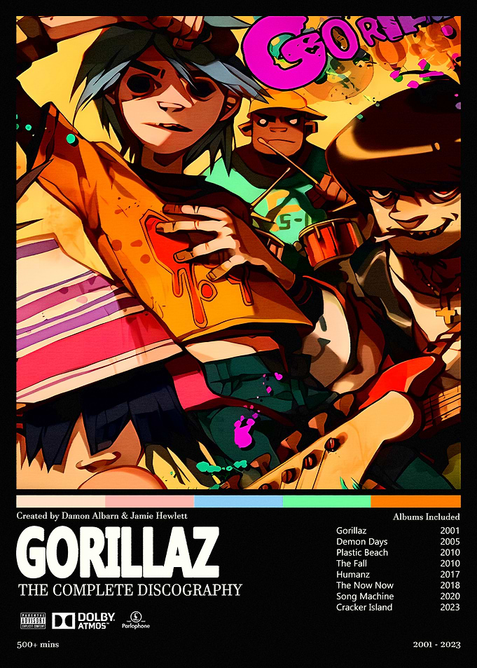 Gorillaz Complete Discography Poster