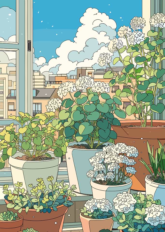 Balcony Garden with City View