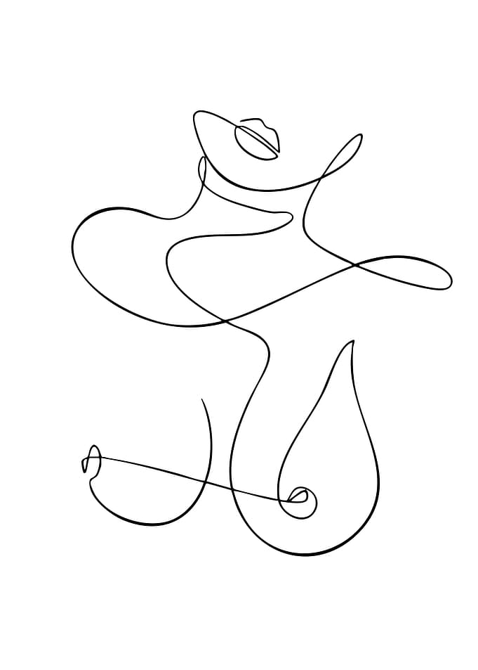 Minimalist Line Art of a Woman's Torso