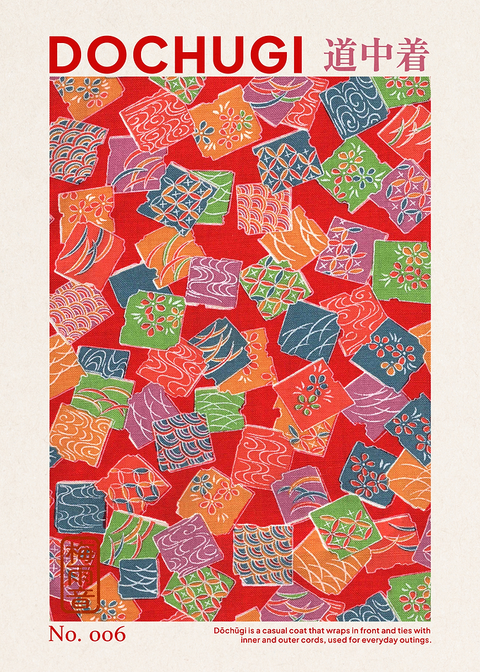 Traditional Japanese Dochugi Pattern Skan