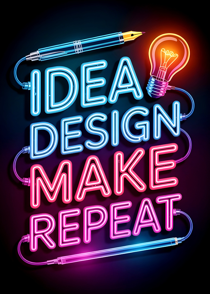 Neon Idea Design Make Repeat