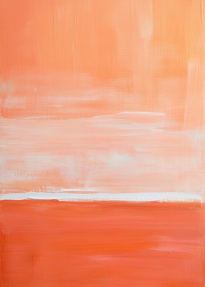 Abstract Orange and White Landscape Painting