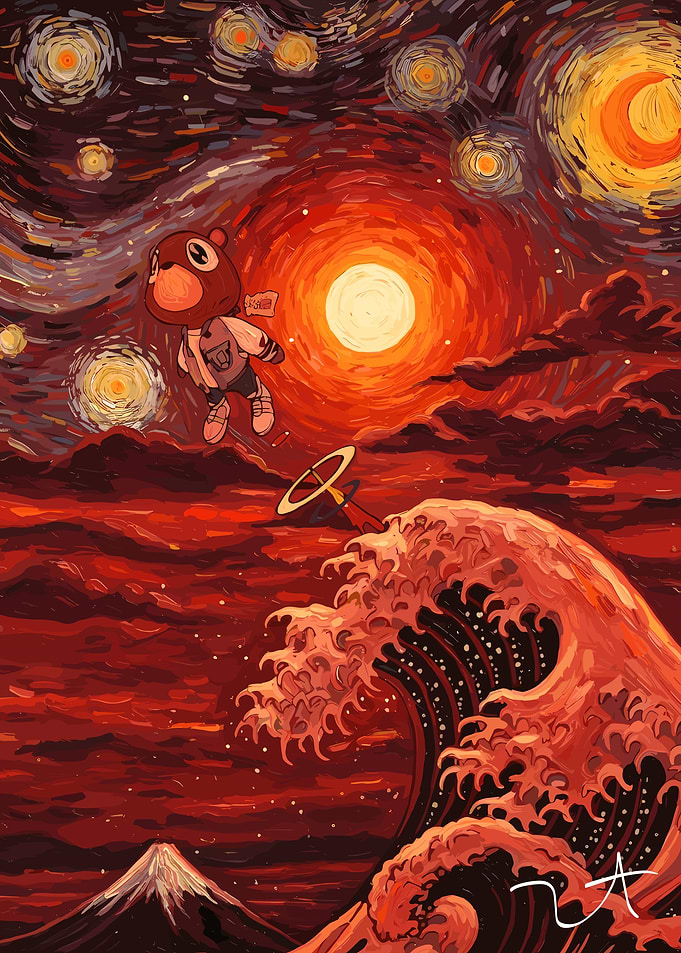 Kanye Bear in Starry Night