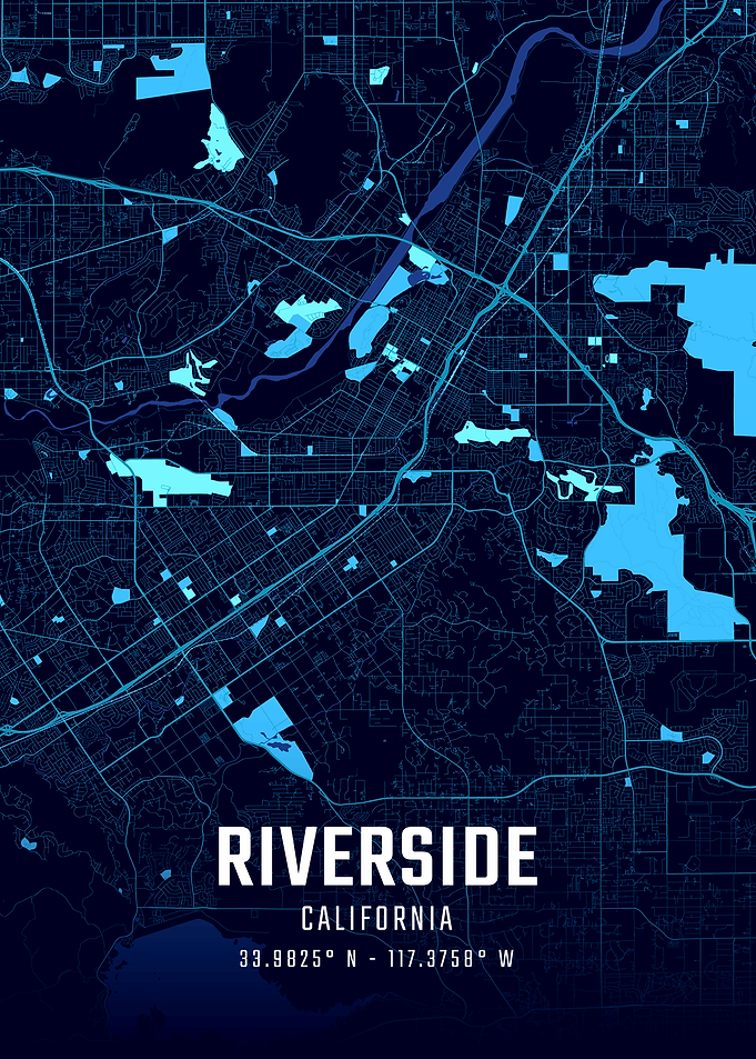 Riverside California Midnight City Map