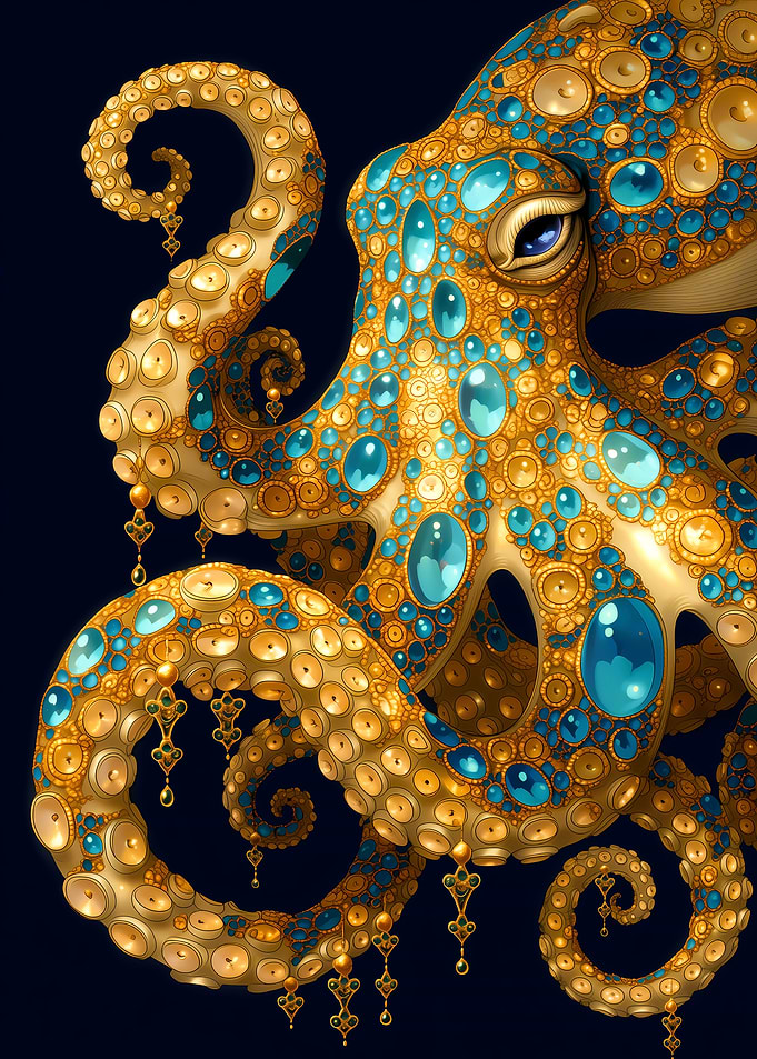 Ornate Golden Octopus
