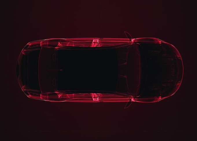 Red Car Outline Top View