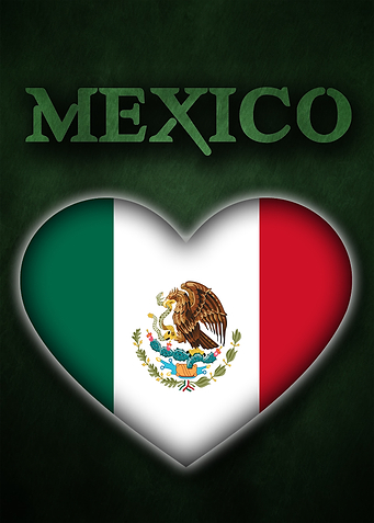 Mexico Heart Flag