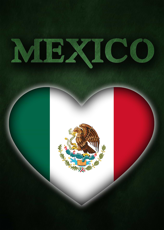 Mexico Heart Flag