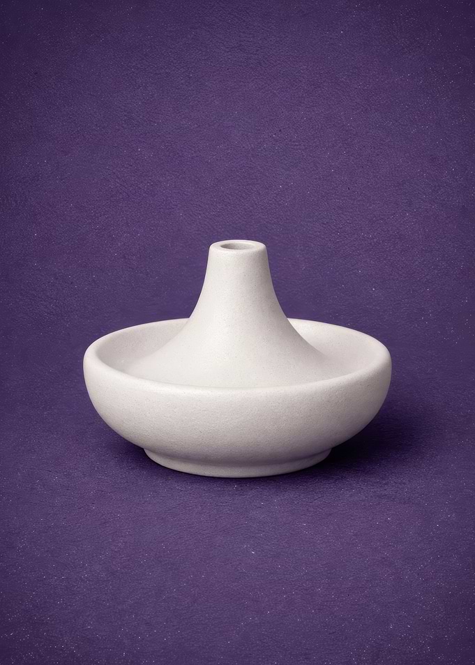 White Ceramic Incense Holder