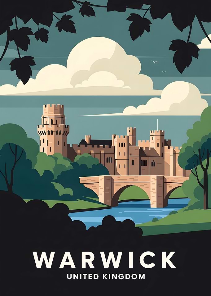 Warwick Castle Travel Poster