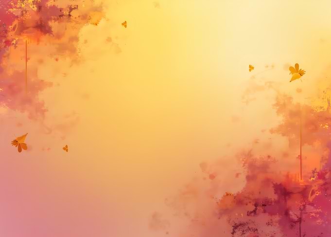 Abstract Watercolor Butterflies and Clouds