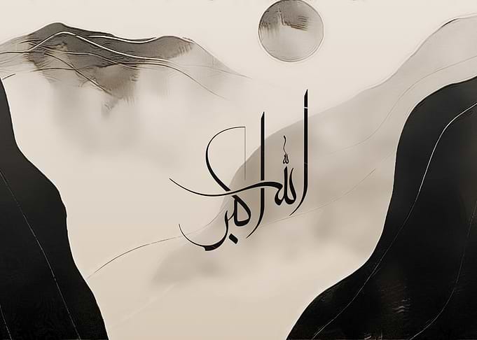 Allahu Akbar — Modern Minimal Arabic Calligraphy