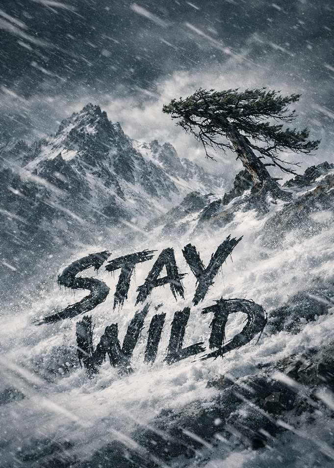 Stay Wild Mountain Snowstorm