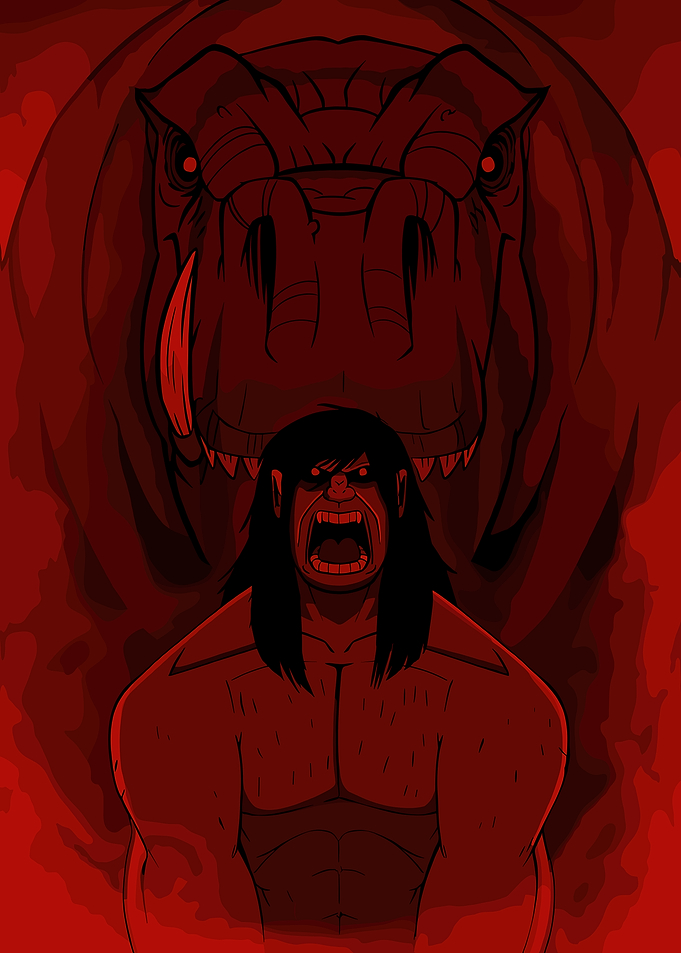 Primal Rage Dinosaur and Warrior