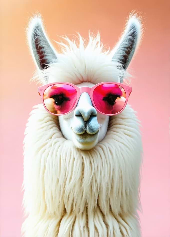 Llama Wearing Pink Sunglasses